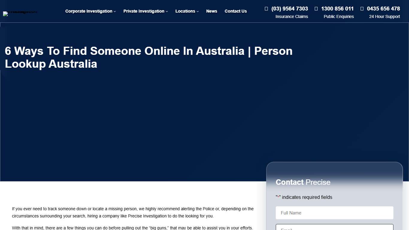 6 Ways To Find Someone Online In Australia Person Lookup Australia - Precise Investigation